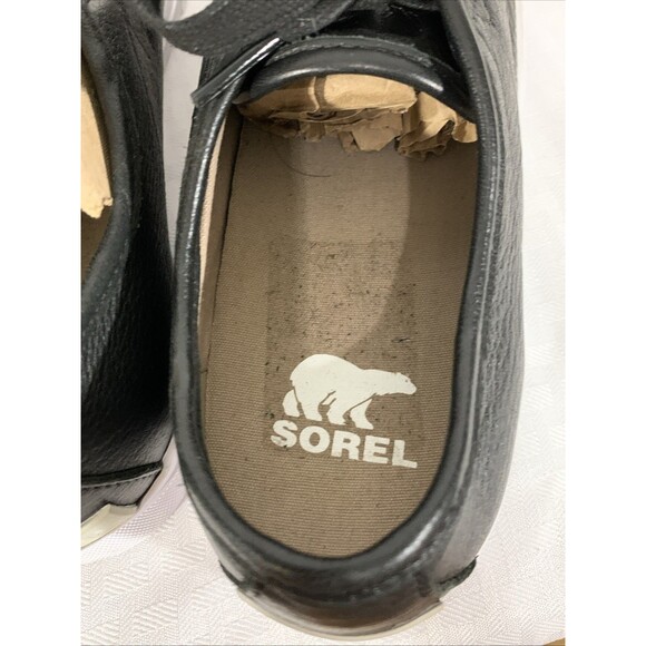 Sorel Caribou Mens Sneakers Size 8 Black Leather Low - Picture 6 of 7